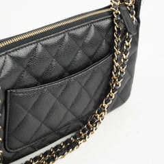 Chanel 25A Zip Clutch with Chain Caviar Black