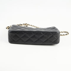 Chanel 25A Zip Clutch with Chain Caviar Black