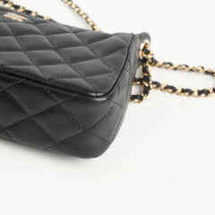 Chanel 25A Zip Clutch with Chain Caviar Black