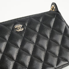 Chanel 25A Zip Clutch with Chain Caviar Black