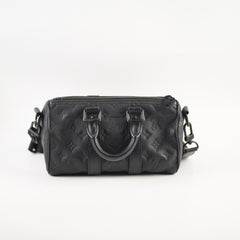 Louis Vuitton Keepall Bandoulière 25 Black Monogram Taurillon Leather