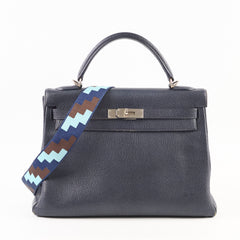 Hermes Kelly 32 Togo Navy Chèvre de Coromandel - D square stamp