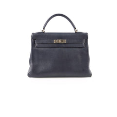 Hermes Kelly 32 Togo Navy Chèvre de Coromandel - D square stamp