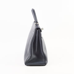 Hermes Kelly 32 Togo Navy Chèvre de Coromandel - D square stamp
