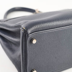 Hermes Kelly 32 Togo Navy Chèvre de Coromandel - D square stamp
