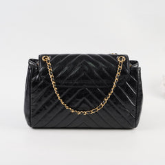 Chanel Hampton Flap Black Aged Calfskin