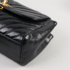 Chanel Hampton Flap Black Aged Calfskin