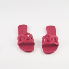 Hermes Aloha Flat Sandals Fuchsia Pink Shoes Size 37