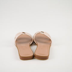 Hermes Oran Sandals Metallic Rose Gold Shoes Size 37