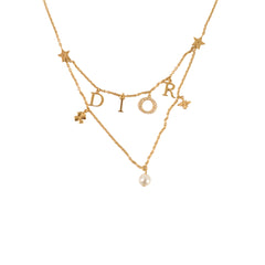 Dior Gold Crystal and Pearl Fashion Jewellery Necklace