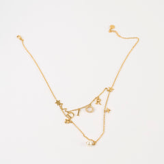 Dior Gold Crystal and Pearl Fashion Jewellery Necklace