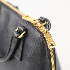 Prada Dome Saffiano Black Tote