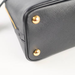Prada Dome Saffiano Black Tote