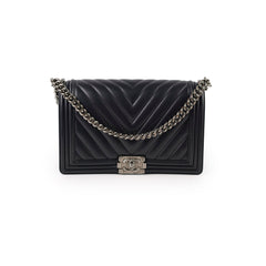Chanel New Medium Boy Chevron Black