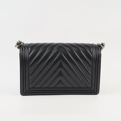Chanel New Medium Boy Chevron Black