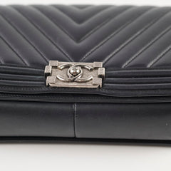 Chanel New Medium Boy Chevron Black
