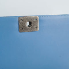 Chanel Large Patent Boy Bag Light Blue