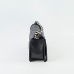Chanel Old Medium Classic Flap Black Caviar Ruthenium HW (microchip)