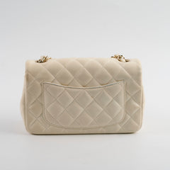 Chanel Mini Rectangular Cream Lambskin Crossbody- Microchipped