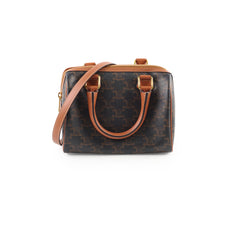 Celine Small Boston in Triomphe Canvas Bag