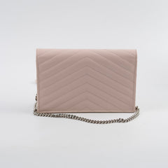 Saint Laurent Cassandre Envelope Wallet on Chain WOC Pink