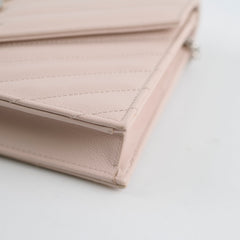 Saint Laurent Cassandre Envelope Wallet on Chain WOC Pink