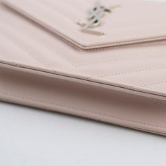 Saint Laurent Cassandre Envelope Wallet on Chain WOC Pink