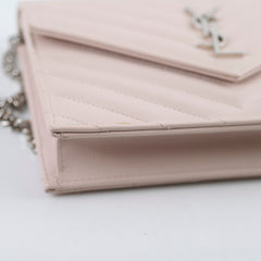 Saint Laurent Cassandre Envelope Wallet on Chain WOC Pink