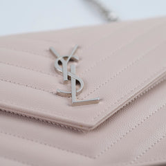 Saint Laurent Cassandre Envelope Wallet on Chain WOC Pink