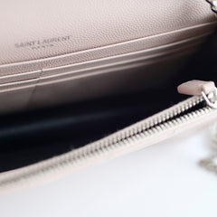 Saint Laurent Cassandre Envelope Wallet on Chain WOC Pink