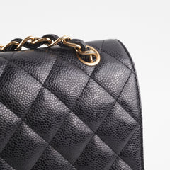 Chanel  Maxi single Flap Quilted Caviar Black