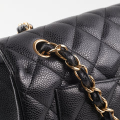 Chanel  Maxi single Flap Quilted Caviar Black