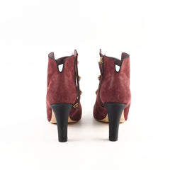 Chanel Heel Boots Suede Size 40.5