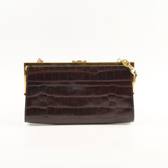 Celine Vintage Triomphe Shoulder Bag Brown