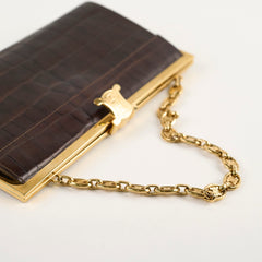 Celine Vintage Triomphe Shoulder Bag Brown