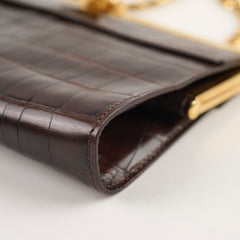 Celine Vintage Triomphe Shoulder Bag Brown