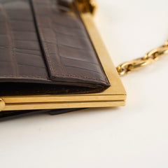 Celine Vintage Triomphe Shoulder Bag Brown