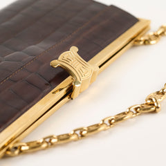 Celine Vintage Triomphe Shoulder Bag Brown