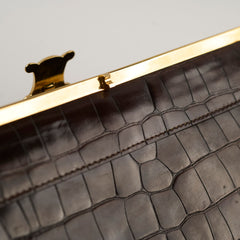 Celine Vintage Triomphe Shoulder Bag Brown