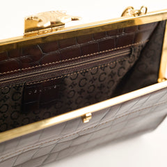 Celine Vintage Triomphe Shoulder Bag Brown