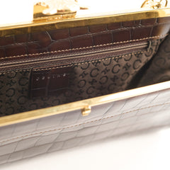 Celine Vintage Triomphe Shoulder Bag Brown