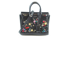 Saint Laurent Sac de Jour Nano Black Crystal Embellished