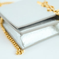 Saint Laurent Kate WOC Silver