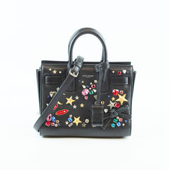 Saint Laurent Sac de Jour Nano Black Crystal Embellished