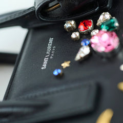 Saint Laurent Sac de Jour Nano Black Crystal Embellished