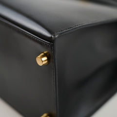 Hermès Kelly 28 Black Box Leather D Square Stamp