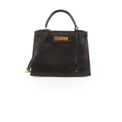 Hermès Kelly 28 Box Black GHW A Square Stamp