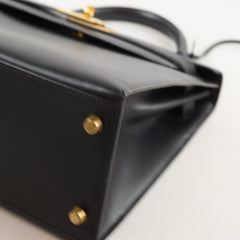 Hermès Kelly 28 Box Black GHW A Square Stamp