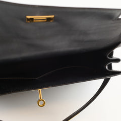 Hermès Kelly 28 Box Black GHW A Square Stamp