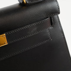 Hermès Kelly 28 Box Black GHW A Square Stamp